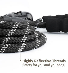 5 FT Leash With Comfortable Padded Handle and Reflective Threads