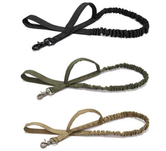 Military Tactical Dog Leash 2 Handle Quick Release Elastic Bungee