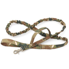 Military Tactical Dog Leash 2 Handle Quick Release Elastic Bungee