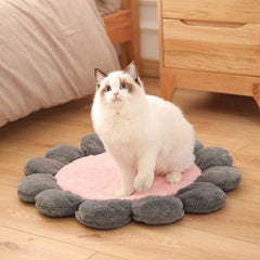 Pink Coral Fleece Dog Bed Flower Shape Home Floor Sofa Bed Sleeping