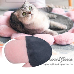 Pink Coral Fleece Dog Bed Flower Shape Home Floor Sofa Bed Sleeping