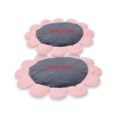 Pink Coral Fleece Dog Bed Flower Shape Home Floor Sofa Bed Sleeping