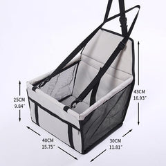 Travel Dog Car Seat Cover Folding Hammock Pet Carriers Bag Carrying